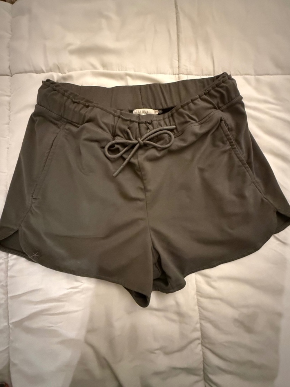 Malibu Taupe Drawstring Shorts XS